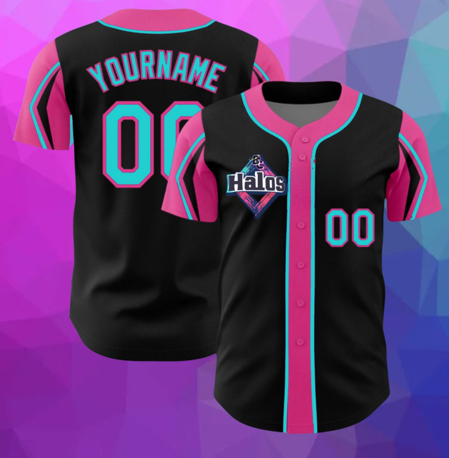 Full Button Halos Team Jersey